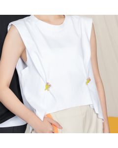 Jess Sleeveless White T-shirt