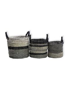 Natural Black Basket (Set of 3)
