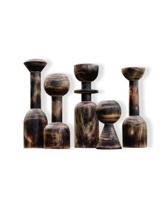 Wood Candle Holders (Set of 5)