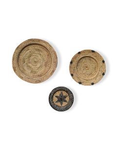 Wicker Plates Wall Hanging (Set of 3)