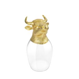 Ox Chinese Zodiac Wine Glass (Gold)