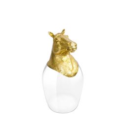Horse Chinese Zodiac Wine Glass (Gold)