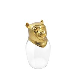 Monkey Chinese Zodiac Wine Glass (Gold)