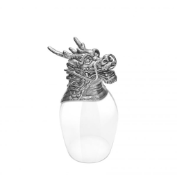 Dragon Chinese Zodiac Wine Glass (Silver)
