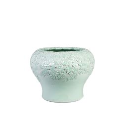 Celadon Glazed Cloud-Patterned Pot by Wu Jiangzhong