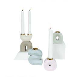 Arch Totem Stacking Candle Holders (Bone)