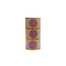Round Tiffin Box with Floral Pattern