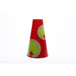 Trapezoid Vase with Palm Leaf