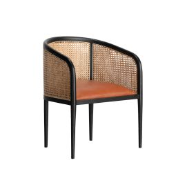 Mera Chair (Black Ash Frame, Tan Leather Seat)