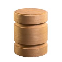 Minaar Side Table (Natural Ash Base, Sand Stone Top)