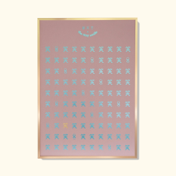 100 Smiles Art Prints No. 05 (Aqua Pink / Gold Foil)