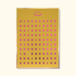 100 Smiles Art Prints No. 07 (Apricot Violet / Gold Foil)