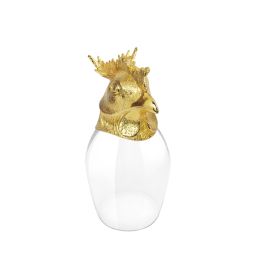 Rooster Chinese Zodiac Wine Glass (Gold)