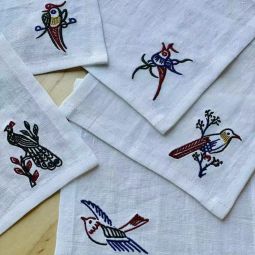 Embroidered Mahjong Coasters (Set of 5)