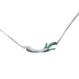 Spring Onion Emerald Collarbone Necklace