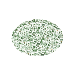 Hong Kong Toile Series 12.5-inch Oval Platter