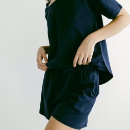 Organic Cotton Laze Shorts (Navy)
