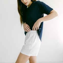 Organic Cotton Laze Shorts (White)