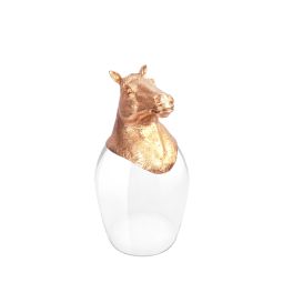 Horse Chinese Zodiac Wine Glass (Rosegold)