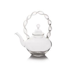 Thread Glass Teapot (White)