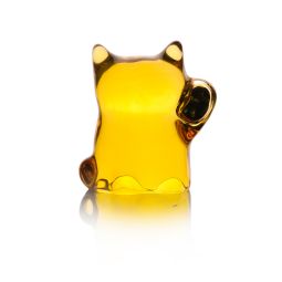 Fortune Cat Glass Decoration (Yellow)