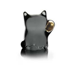 Fortune Cat Glass Decoration (Gray)