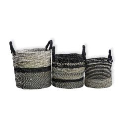 Natural Black Basket (Set of 3)