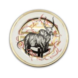 Cow Chinese Zodiac Gold Plate