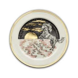 Horse Chinese Zodiac Gold Plate