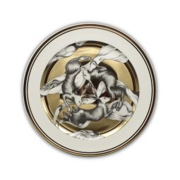 Rabbit Chinese Zodiac Gold Plate