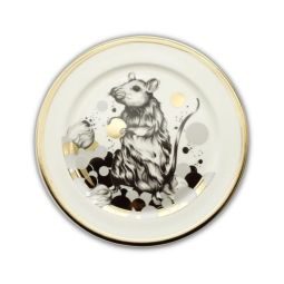 Rat Chinese Zodiac Gold Plate