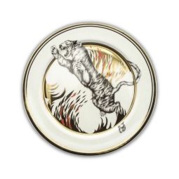 Tiger Chinese Zodiac Gold Plate