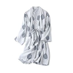 Block Printed Cotton Women's Robe