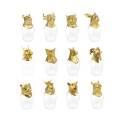 Chinese Zodiac Wine Glass (Gold Set)