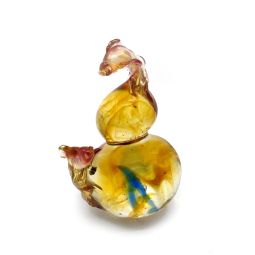 Gourd and Goldfish Cast Glass Sculpture