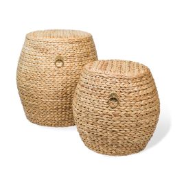Hyacinth Weave Drum Stool Bundle