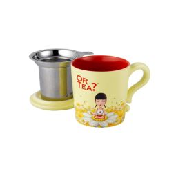 Ivory Ceramic Mug with Stainless Steel Infuser