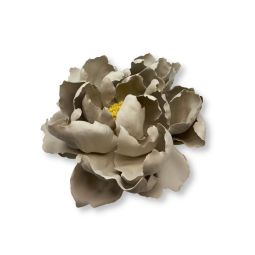 Ivory Peony Ceramic Sculpture