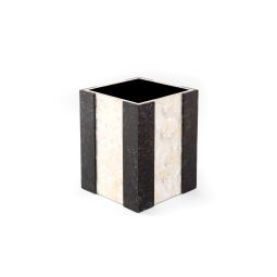 Roma White Shell And Stone Waste Bin