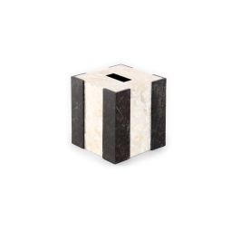 Roma White Shell And Stone Tissue Box