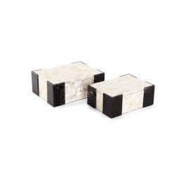 Roma White Shell And Stone Boxes (Large)
