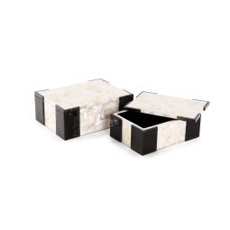 Roma White Shell And Stone Boxes (Small)