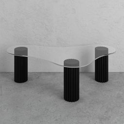 Black Ash Base & Glass Top