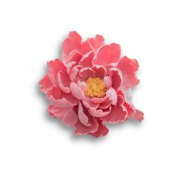 Red Peony Ceramic Sculpture