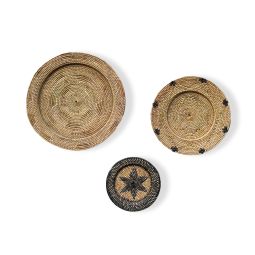 Wicker Plates Wall Hanging (Set of 3)